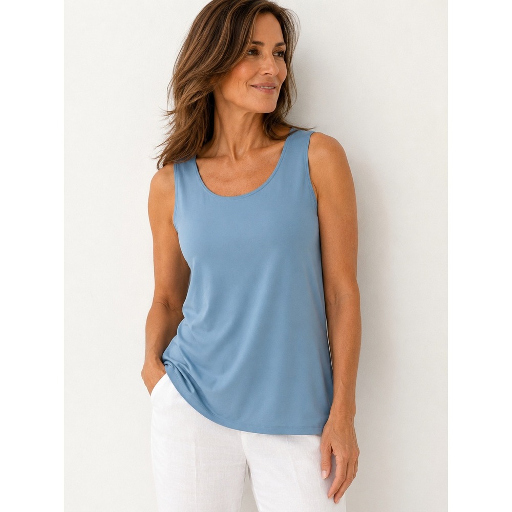 NWT Chico's MicroFeel Timeless Tank Top Moonlight Blue Size 1 Medium